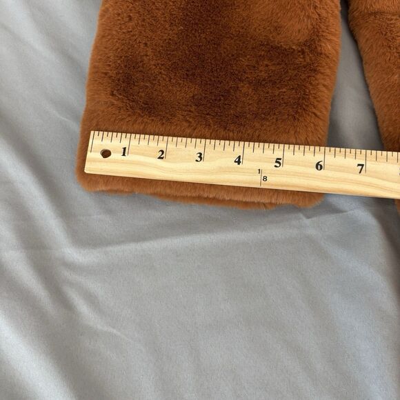 Avec Les Filles $199 Luxurious Notch Lapel Brown Faux Fur Coat Size Large NWT - Picture 12 of 13